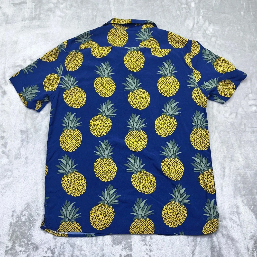 Banana Republic Pineapple Print Short Sleeve Button Up‎ Shirt - M